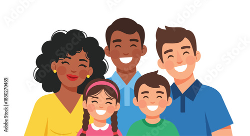 Diverse group of people with food and produce