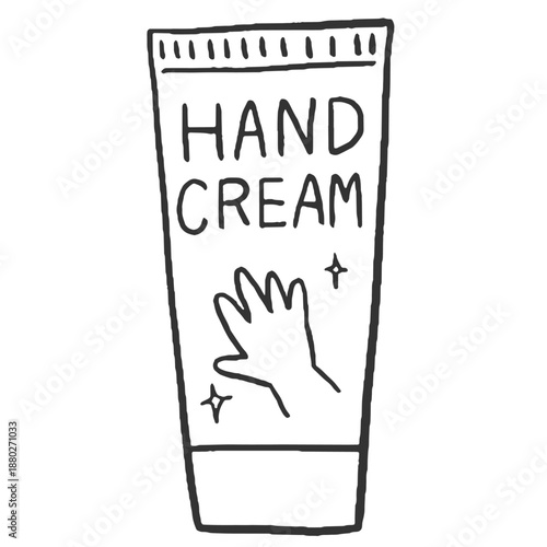 チューブ型ハンドクリームのイラスト　線画