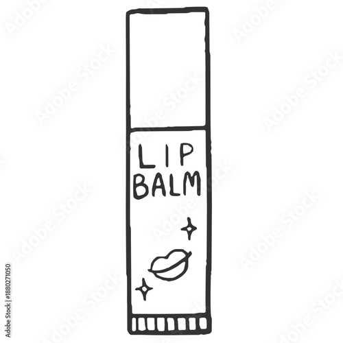 スティック型リップクリームのイラスト　線画