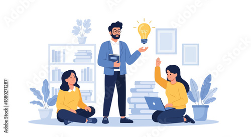 Education concept with teacher sharing knowledge and inspiration