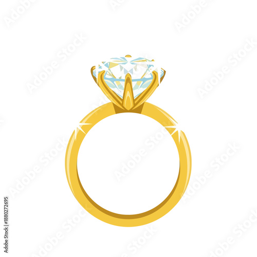 Luxurious gold diamond ring with sparkling gemstone
