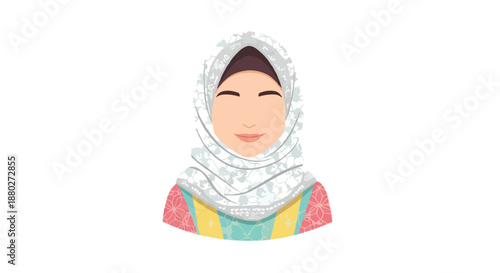 Woman wearing hijab with patterned clothing
