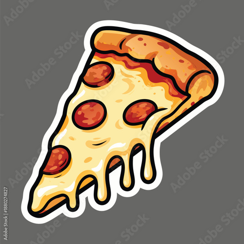 Delicious pepperoni pizza slice with melted cheese and a crispy crust.