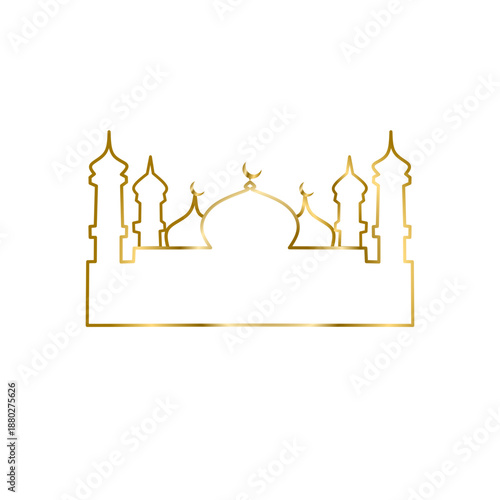 Gold Mosque silhouette