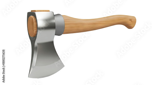 Axe with Metal Head and Wooden Handle