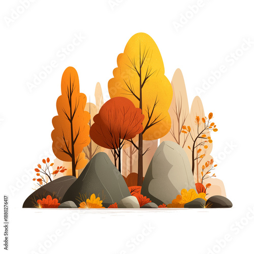autumn mountain forest scenery png transparent background