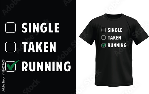 Running Priority: A graphic composition showcases the dynamic lifestyle choice, highlighting the prioritization of running with a playful design, with an element of humor. 