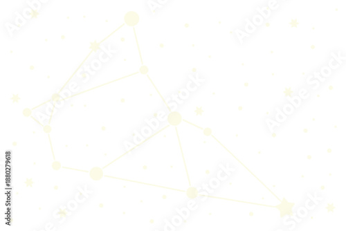 Minimalist vector illustration of a celestial constellation on a starry night sky