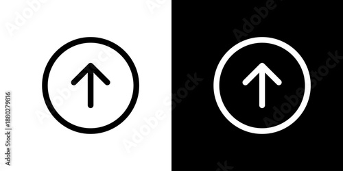 丸に上矢印・ページトップのシンプルアイコン（ベクター）