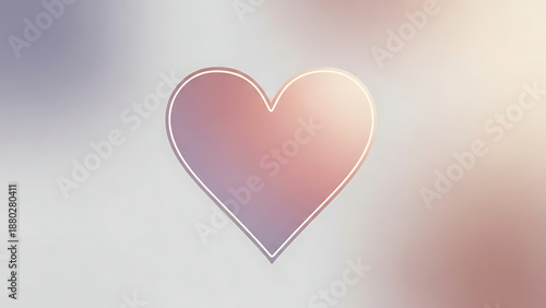 A heart with love shines brightly on Valentine's Day with a soft background.
