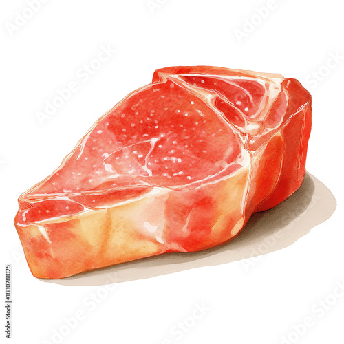 beef steak cut transparent background watercolor illustration