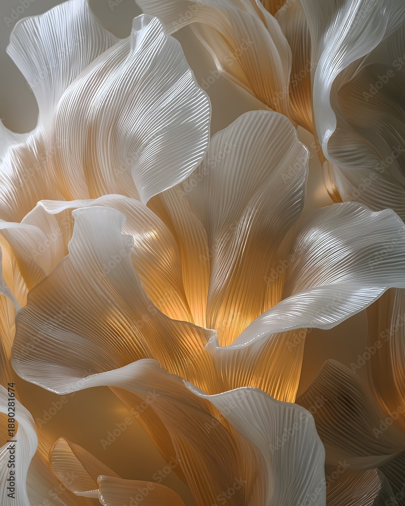Fototapeta premium blooming flower petals made of soft frosted glass frangipani plumeria flower