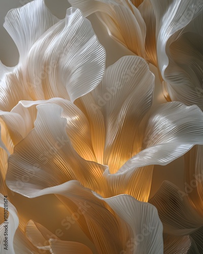 blooming flower petals made of soft frosted glass frangipani plumeria flower