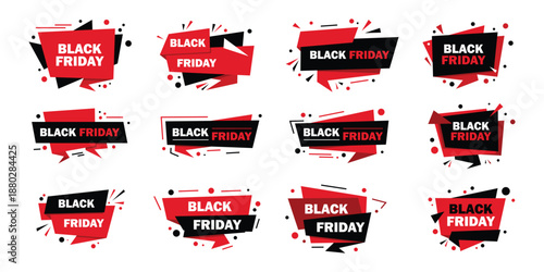 Set of Black Friday tags sale design. Special discount black friday design