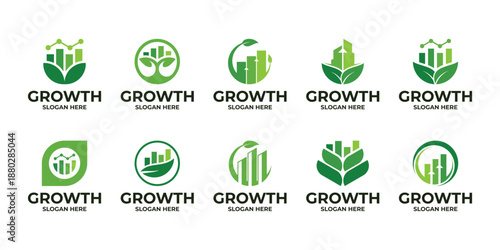 Collections of Growth up logo design. Success financial management marketing logo design.