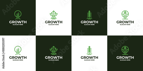 Collections of Growth up logo design. Success financial management marketing logo design.