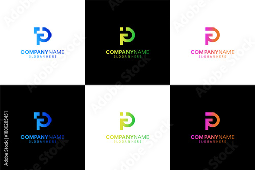 Modern Gradient Letter PR Logo Design Concepts for Branding