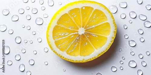 Close-up of a Freshly Cut Lemon Slice