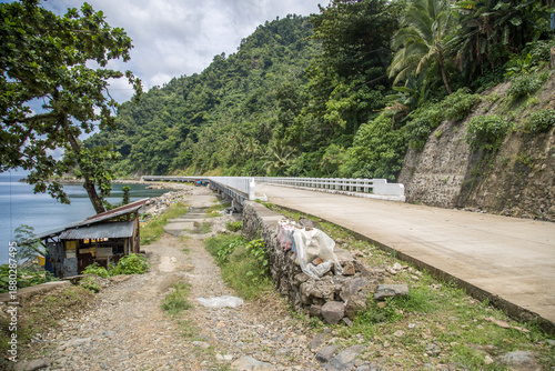 road on the coast in an exotic tropical landscape
