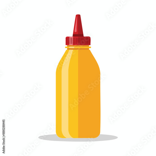 Yellow Squeeze Bottle with Red Cap