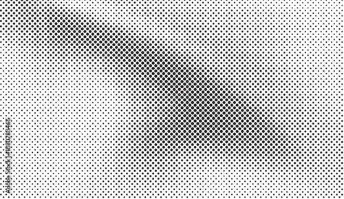 Monochrome pixel wave halftone effect with vintage aged newspaper texture vector background