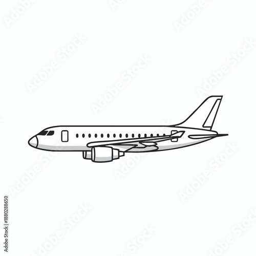 Simple Line Drawing of an Airplane