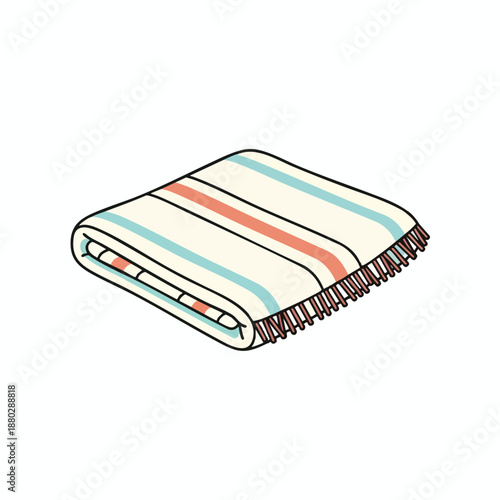 Colorful Striped Towel Illustration
