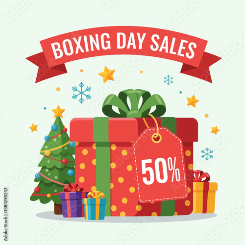 Christmas Gift Box with Fifty Percent Off.