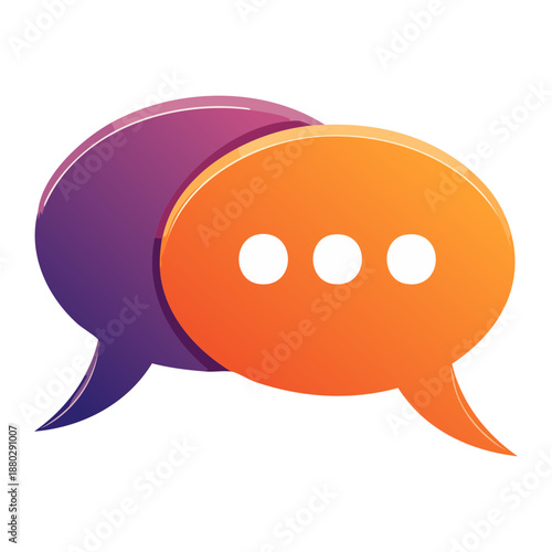 Chat Speech Bubbles Vector Icon. Online Communication Dialog Symbol.