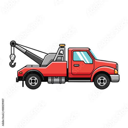 Red Tow Truck Illustration