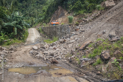 Dangerous roads in the Philippines due to severe weather and landslides