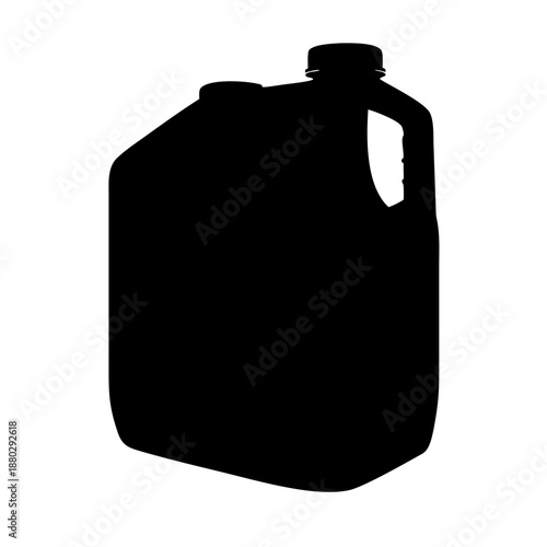 Jerry Can Silhouette Icon - Plastic Oil Gallon and Fuel Container Vector Graphic