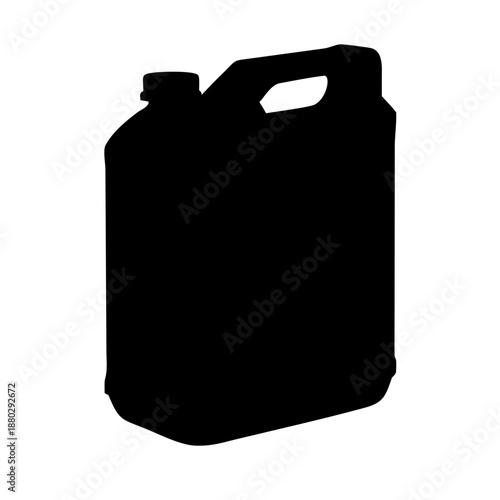 Jerry Can Silhouette Icon - Plastic Oil Gallon and Fuel Container Vector Graphic