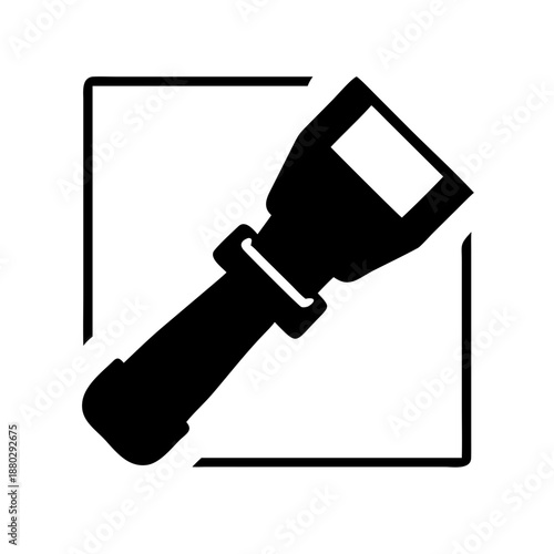 Seatbelt Safety Icon - Car Seat Belt Buckle Fasten Vector Silhouette