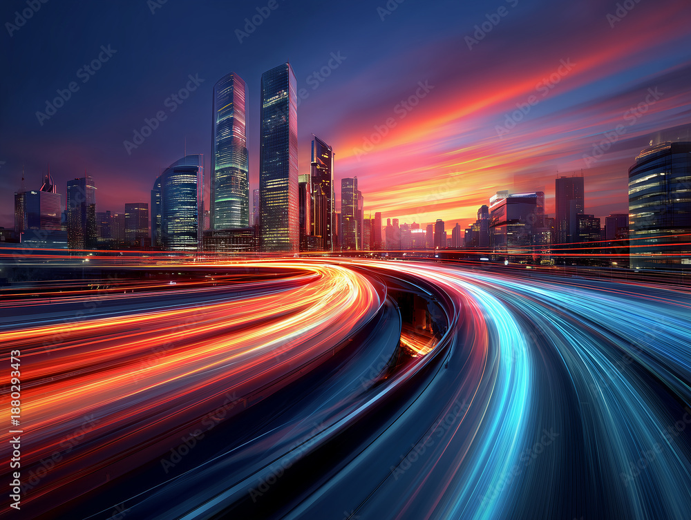 Fototapeta premium traffic in hong kong at night