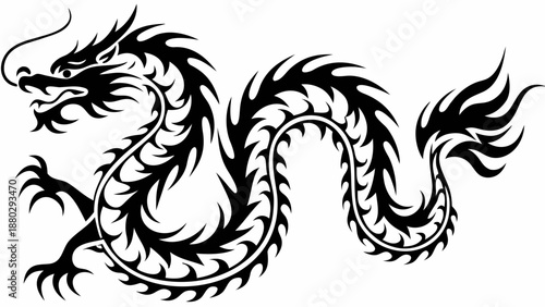 Majestic dragon design with fiery mane and sharp claws