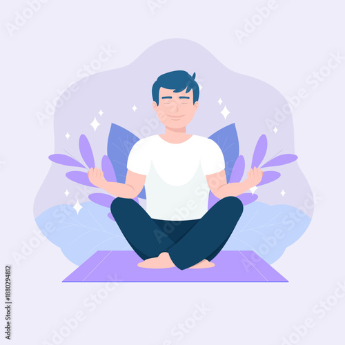 Wallpaper Mural Man meditating Torontodigital.ca