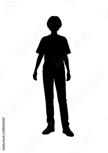 Human Silhouette with One Arm Slightly Out for Guidance