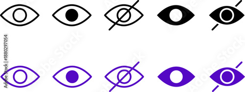 Eyes icons set