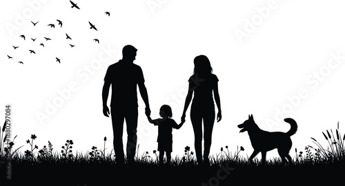 Large collection of black silhouettes featuring a diverse group of people standing and gesturing for architectural visualization urban landscape design and vector illustration