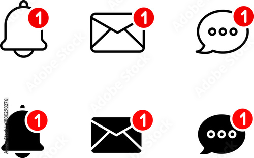 Chat message and notification icons