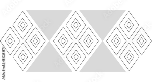 Seamless Geometric Pattern with Diamond Shapes and Triangles for Traditional Textile and Wallpaper Design