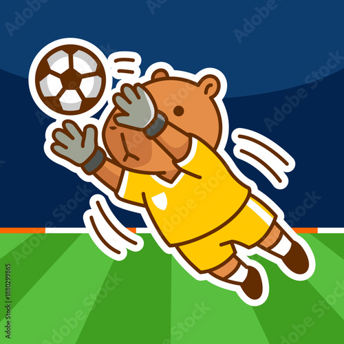 Capybara Goalkeeper Saves the Ball