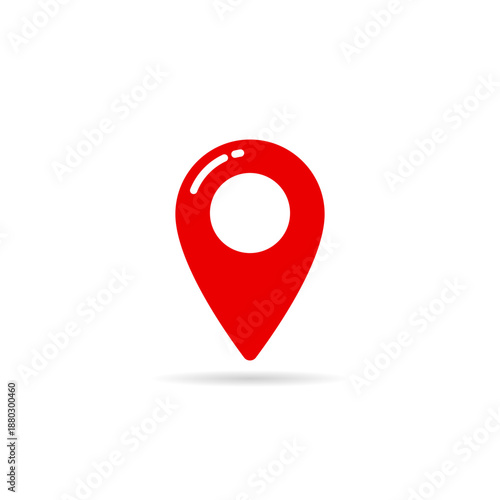 Free Download Map location icon in flat design. Red pin, place marker symbol - GFXLoad