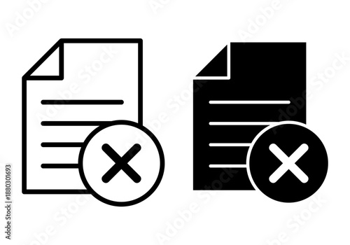 File Delete Black Icon Bundle for Document Removal and Digital Cleanup Interfaces
