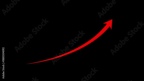 Abstract arrow business graph icon animation background. arrow rising transparent channel. Abstract arrow growth chart of economy icon animated down to up arrow animation direction animation.