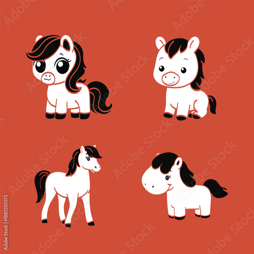 Cute Cartoon Ponies Collection