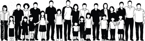 Happy mother's day family portrait illustration