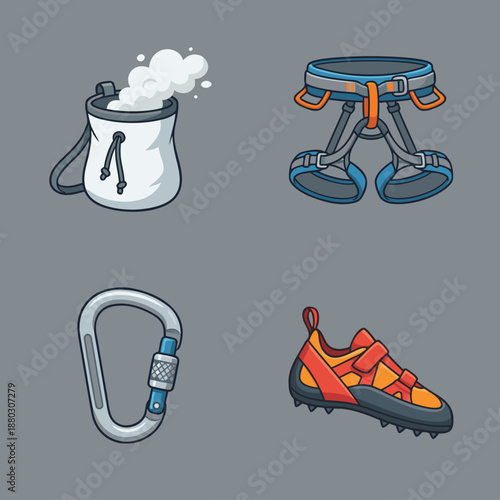 Rock Climbing Gear and Equipment Collection.