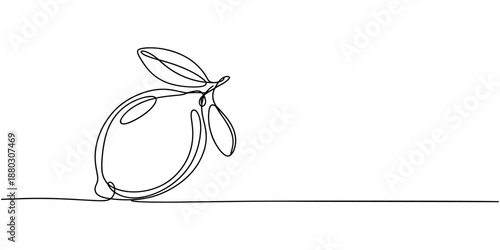 Lemon continuous one line drawing set isolated on transparent background. Horizontal banner. Outline lemon citrus collections. Editable stroke. Vector illustration.